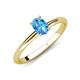 4 - Elodie 7x5 mm Oval Blue Topaz Solitaire Engagement Ring 