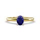 1 - Elodie 7x5 mm Oval Blue Sapphire Solitaire Engagement Ring 