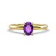 1 - Elodie 7x5 mm Oval Amethyst Solitaire Engagement Ring 