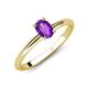 4 - Elodie 7x5 mm Oval Amethyst Solitaire Engagement Ring 