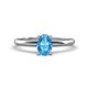 1 - Elodie 7x5 mm Oval Blue Topaz Solitaire Engagement Ring 