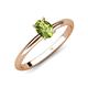 4 - Elodie 7x5 mm Oval Peridot Solitaire Engagement Ring 