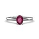 1 - Elodie 7x5 mm Oval Rhodolite Garnet Solitaire Engagement Ring 