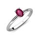 4 - Elodie 7x5 mm Oval Rhodolite Garnet Solitaire Engagement Ring 