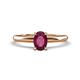 1 - Elodie 7x5 mm Oval Rhodolite Garnet Solitaire Engagement Ring 