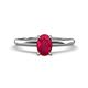 1 - Elodie 7x5 mm Oval Ruby Solitaire Engagement Ring 