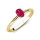 4 - Elodie 7x5 mm Oval Ruby Solitaire Engagement Ring 