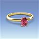 3 - Elodie 7x5 mm Oval Pink Tourmaline Solitaire Engagement Ring 