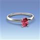 3 - Elodie 7x5 mm Oval Pink Tourmaline Solitaire Engagement Ring 