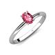 4 - Elodie 7x5 mm Oval Pink Tourmaline Solitaire Engagement Ring 