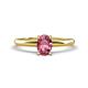 1 - Elodie 7x5 mm Oval Pink Tourmaline Solitaire Engagement Ring 