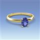 3 - Elodie 7x5 mm Oval Iolite Solitaire Engagement Ring 