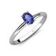 4 - Elodie 7x5 mm Oval Iolite Solitaire Engagement Ring 