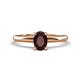 1 - Elodie 7x5 mm Oval Red Garnet Solitaire Engagement Ring 