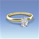 3 - Elodie 7x5 mm Oval White Sapphire Solitaire Engagement Ring 