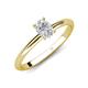 4 - Elodie 7x5 mm Oval White Sapphire Solitaire Engagement Ring 