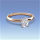 3 - Elodie 7x5 mm Oval White Sapphire Solitaire Engagement Ring 
