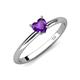 4 - Elodie 6.00 mm Heart Amethyst Solitaire Engagement Ring 