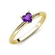 4 - Elodie 6.00 mm Heart Amethyst Solitaire Engagement Ring 