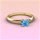 3 - Elodie 6.00 mm Heart Blue Topaz Solitaire Engagement Ring 