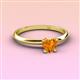 3 - Elodie 6.00 mm Heart Citrine Solitaire Engagement Ring 