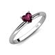 4 - Elodie 6.00 mm Heart Rhodolite Garnet Solitaire Engagement Ring 