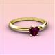 3 - Elodie 6.00 mm Heart Rhodolite Garnet Solitaire Engagement Ring 