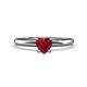 1 - Elodie 6.00 mm Heart Lab Created Ruby Solitaire Engagement Ring 