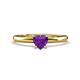 1 - Elodie 6.00 mm Heart Amethyst Solitaire Engagement Ring 