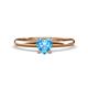 1 - Elodie 6.00 mm Heart Blue Topaz Solitaire Engagement Ring 