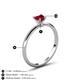5 - Elodie 6.00 mm Heart Lab Created Ruby Solitaire Engagement Ring 