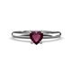 1 - Elodie 6.00 mm Heart Rhodolite Garnet Solitaire Engagement Ring 