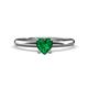 1 - Elodie 6.00 mm Heart Lab Created Emerald Solitaire Engagement Ring 