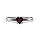 1 - Elodie 6.00 mm Heart Red Garnet Solitaire Engagement Ring 