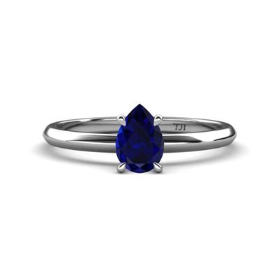 Elodie x Pear Blue Sapphire Solitaire Engagement Ring