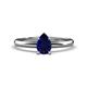 1 - Elodie 7x5 mm Pear Blue Sapphire Solitaire Engagement Ring 