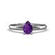 1 - Elodie 7x5 mm Pear Amethyst Solitaire Engagement Ring 