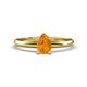 1 - Elodie 7x5 mm Pear Citrine Solitaire Engagement Ring 