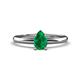 1 - Elodie 7x5 mm Pear Emerald Solitaire Engagement Ring 