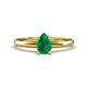 1 - Elodie 7x5 mm Pear Emerald Solitaire Engagement Ring 