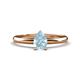 1 - Elodie 7x5 mm Pear Aquamarine Solitaire Engagement Ring 