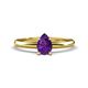 1 - Elodie 7x5 mm Pear Amethyst Solitaire Engagement Ring 