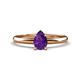 1 - Elodie 7x5 mm Pear Amethyst Solitaire Engagement Ring 