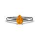 1 - Elodie 7x5 mm Pear Citrine Solitaire Engagement Ring 
