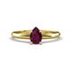 1 - Elodie 7x5 mm Pear Rhodolite Garnet Solitaire Engagement Ring 