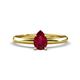 1 - Elodie 7x5 mm Pear Ruby Solitaire Engagement Ring 