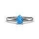 1 - Elodie 7x5 mm Pear Blue Topaz Solitaire Engagement Ring 