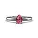 1 - Elodie 7x5 mm Pear Pink Tourmaline Solitaire Engagement Ring 