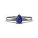 1 - Elodie 7x5 mm Pear Iolite Solitaire Engagement Ring 