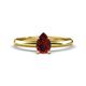 1 - Elodie 7x5 mm Pear Red Garnet Solitaire Engagement Ring 